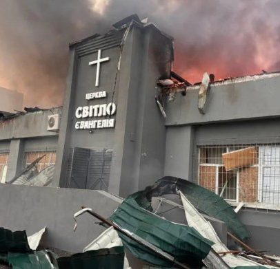 Igreja evangélica é atingida por ataque aéreo russo na Ucrânia