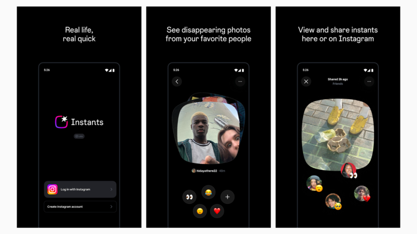 Instants aparece como um card no canto direito das DMs no Instagram (gif: reprodução/Instagram)