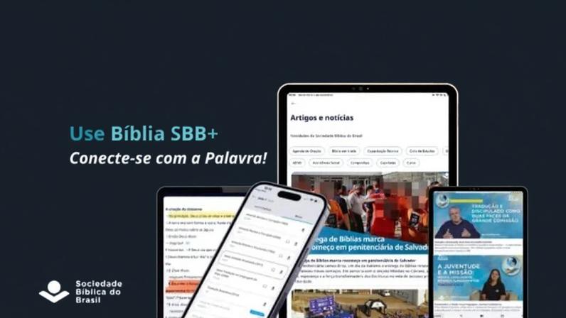 Aplicativo Bíblia SBB+ da Sociedade Bíblica do Brasil. (Foto: SBB)