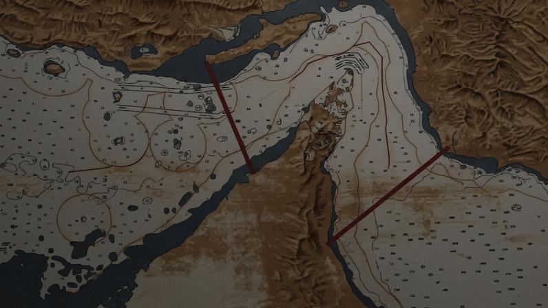 Mapa do Estreito de Ormuz, no Oriente Médio, sob controle do Irã em 4 de maio de 2026. — Foto: Divulgação/Irib News
