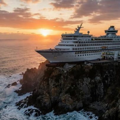 Resort em formato de navio, 165 m, no penhasco, vira atração na Coreia