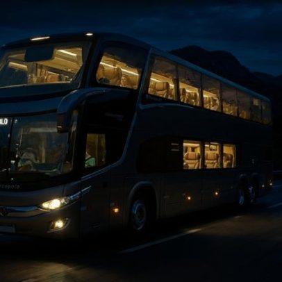 Ônibus de dois andares no Brasil vira cabine de descanso em viagens longas