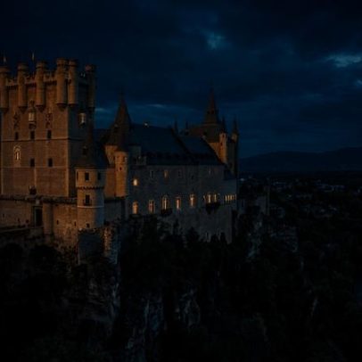 Castelo medieval do século 12 no penhasco que inspirou a Disney