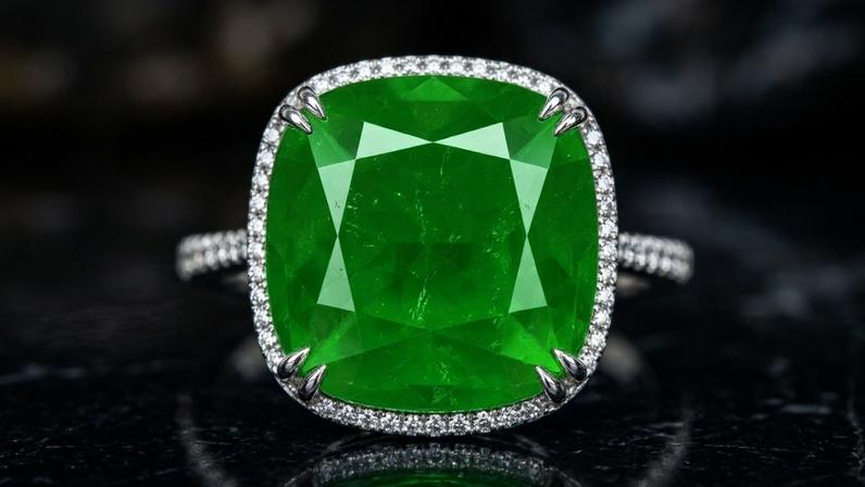 Cristal siberiano exibe verde profundo gerado por cromo