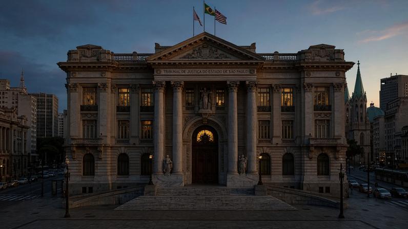 Sede do Tribunal de Justiça de São Paulo com arquitetura imponente e acabamentos em mármore – Créditos: depositphotos.com / vbacarin