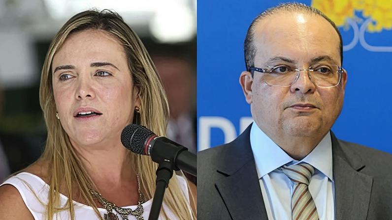 Atual governadora do Distrito Federal, Celina Leão (PP) e o ex-governador Ibaneis Rocha (MDB)