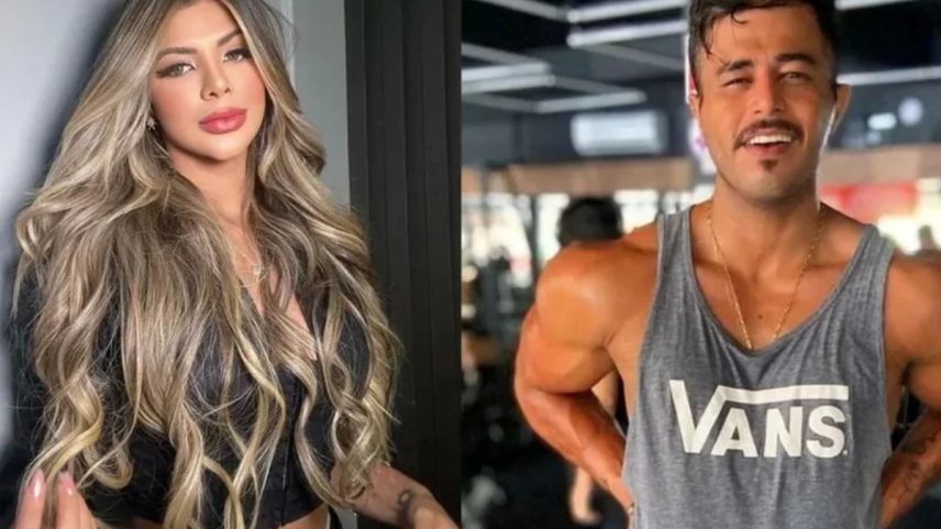 Montagem com foto colorida da influenciadora Rosa Iberê Tavares Dantas e do personal trainer Talis Roque da Silva, de 31 anos - Metrópoles