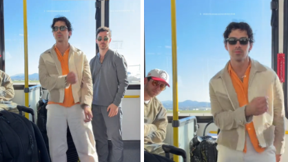 Joe, Nick e Kevin Jonas desembarcaram no Brasil para show em São Paulo