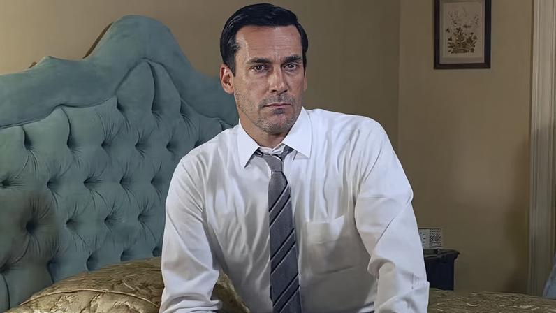 O ator Jon Hamm como Don Draper, seu icônico personagem na série 'Mad Men'