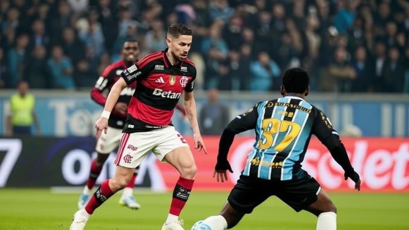 Jorginho durante o jogo entre Grêmio e Flamengo pelo Brasileirão
