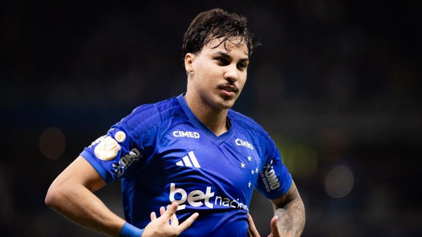 Kaio Jorge comemora gol de pênalti em Cruzeiro x Goiás, pela Copa do Brasil