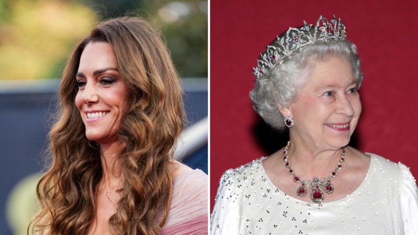 Kate Middleton, em 2026 e a Rainha Elizabeth II (1926-2022) — Foto: Getty Images