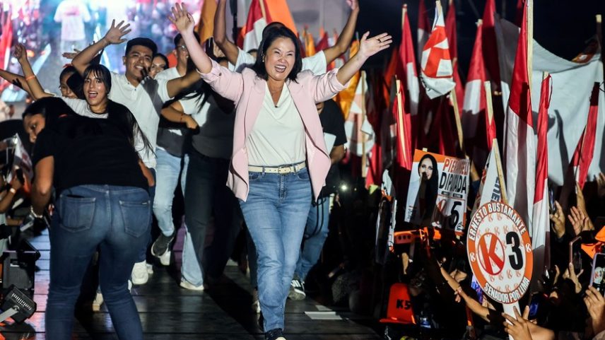 Keiko Fujimori durante comício em 9 de abril: é sua segunda tentativa de chegar à presidência