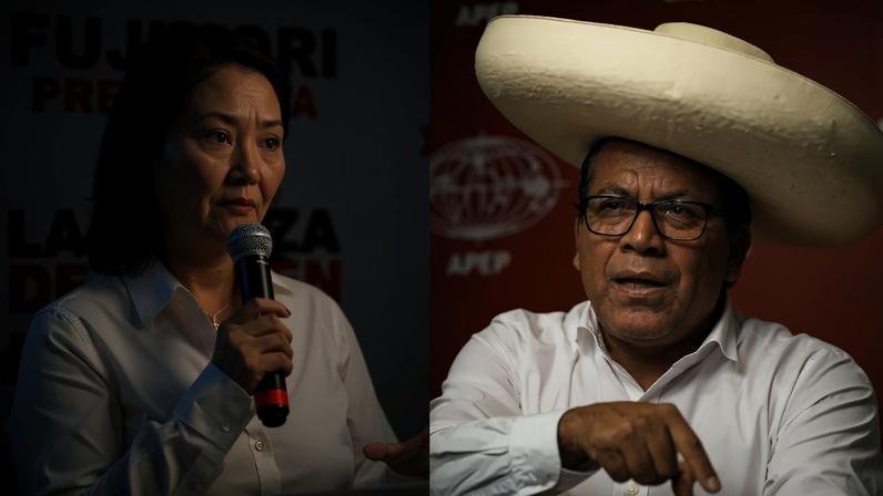 Keiko Fujimori e Roberto Sanchez lideram disputa pela presidência do Peru. Fotos: REUTERS/Stifs Paucca/Angela Ponce