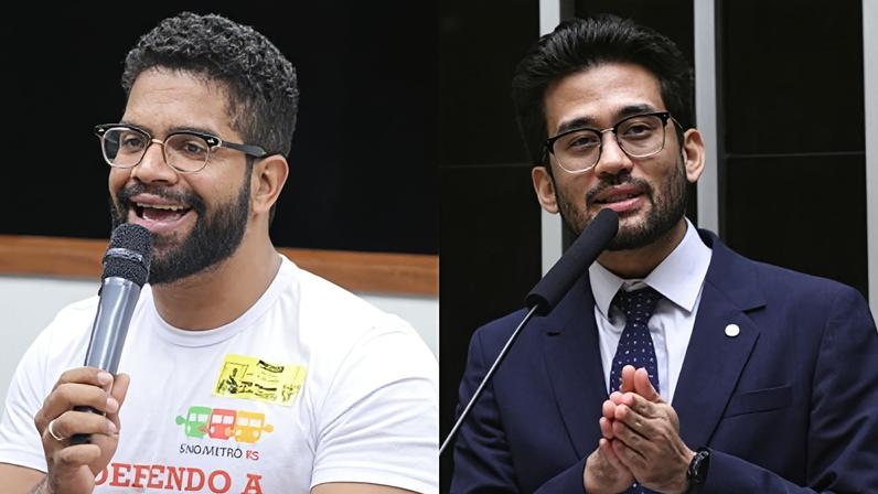 Pré-candidato a deputado federal, Jones Manoel (PSOL); e o deputado federal Kim Kataguiri (Missão)