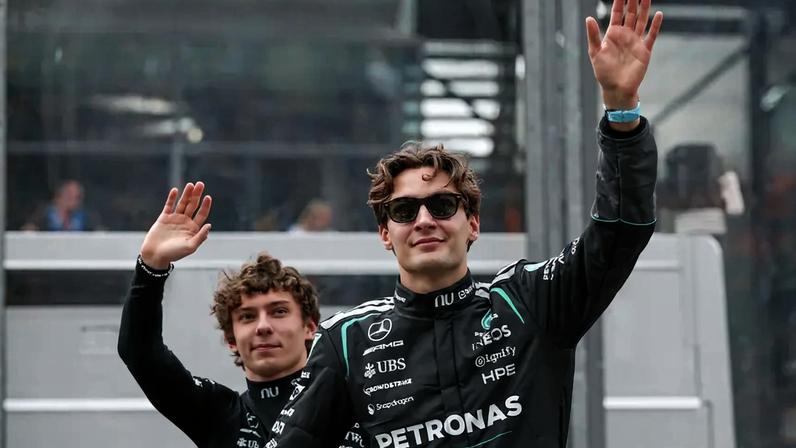 Kimi Antonelli e George Russell no GP da Austrália