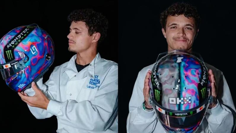 Lando Norris revela seu capacete para o GP do Canadá de 2026 — Foto: Reprodução/Instagram