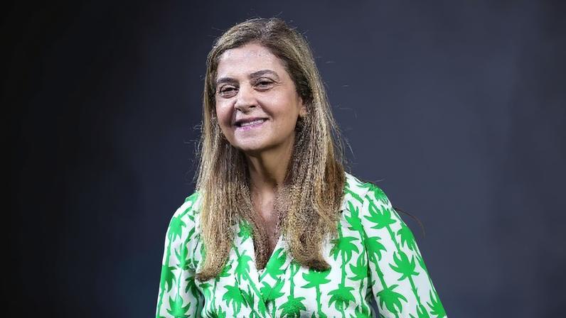 Leila Pereira, presidente do Palmeiras, durante partida contra o Gremio na Arena Barueri