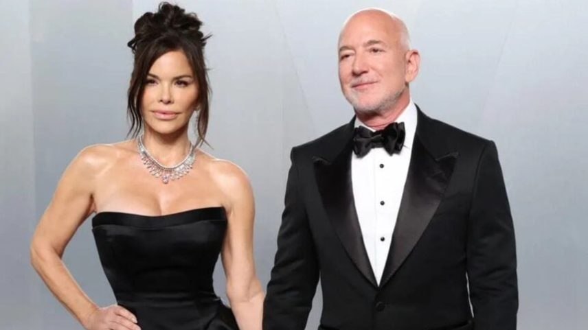 Lauren Sánchez e Jeff Bezos no Vanity Fair Oscar Party 2026