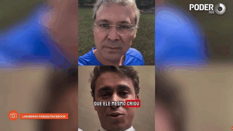 Lindbergh Farias (na parte superior) reagiu ao vídeo em que Nikolas Ferreira afirma que o governo "revogou a 'taxa das blusinhas' que ele mesmo criou"