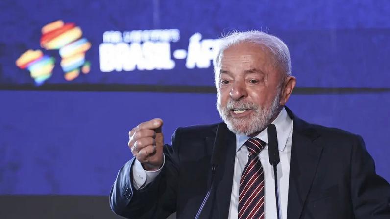 O presidente Luiz Inácio Lula da Silva durante discurso