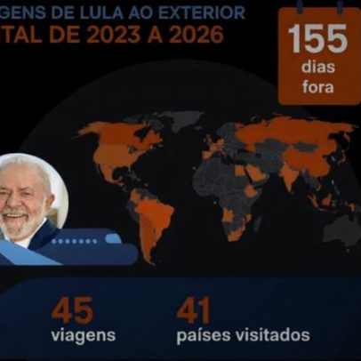 Lula acumula 155 dias afastado do Brasil em 45 viagens desde 2023