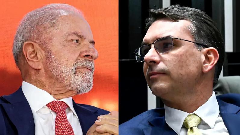 O presidente Luiz Inácio Lula da Silva; e o senador Flávio Bolsonaro (Marcelo Camargo/Agência Brasil/Waldemir Barreto/Agência Senado/Divulgação)