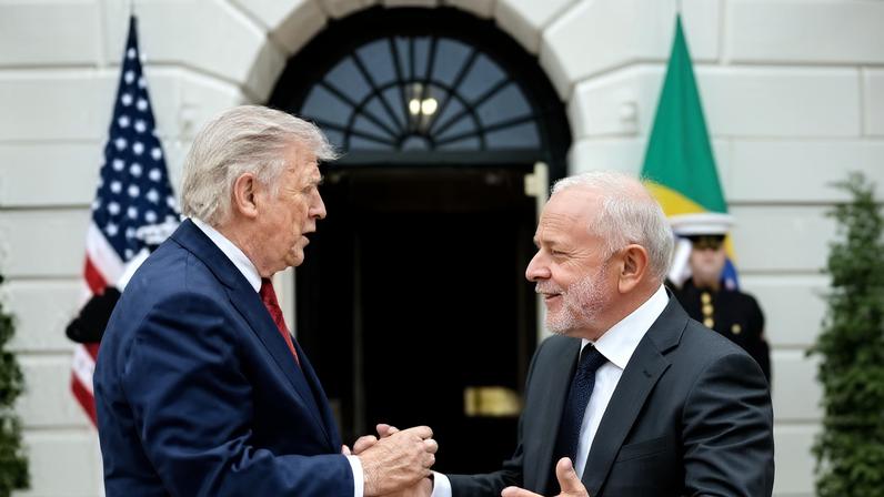 O presidente Lula fala à imprensa na Casa Branca, Washington, D.C., na 5ª feira (7.mai.2026)