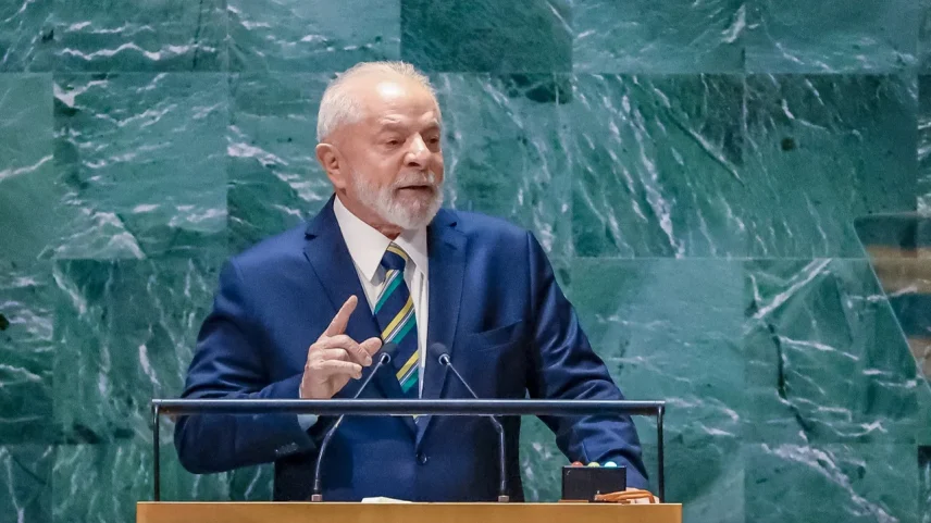 Lula em discurso na Assembleia Geral da ONU, em 2023. Nesse ano, o Itamaraty, sob seu comando, assumiu uma postura pró-aborto inédita. (Foto: Ricardo Stuckert/Presidência da República)