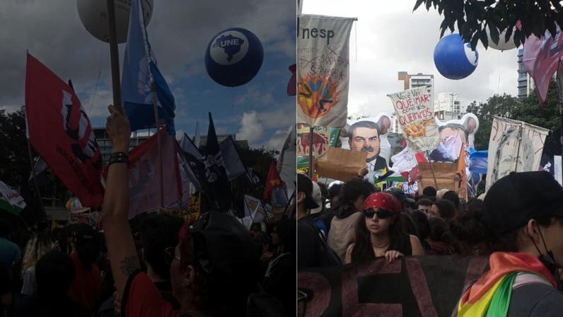Manifestação estudantil fecha a Faria Lima contra o governo de SP