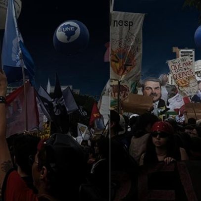 Estudantes fecham a Faria Lima em protesto contra o Governo de SP