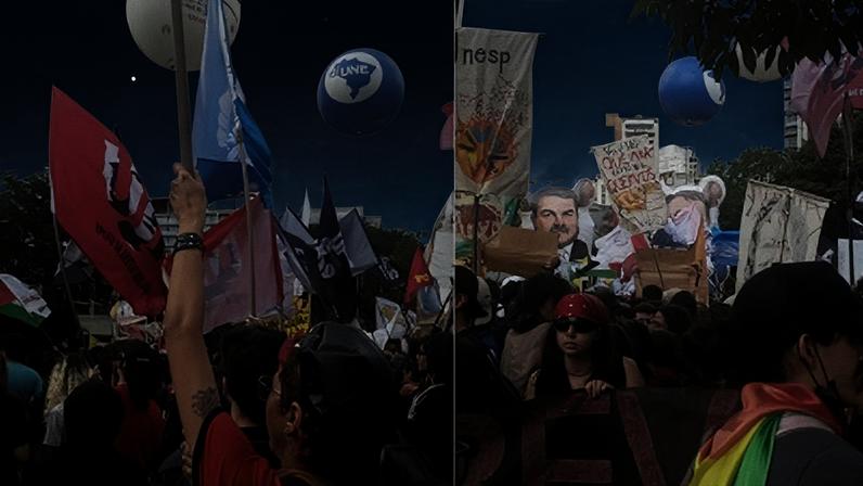 Professores, estudantes e militantes de movimentos estudantis realizaram, nesta quarta-feira (20), uma manifestação contra o governo de Tarcísio de Freitas na região do Largo da Batata, na zona Oeste de São Paulo