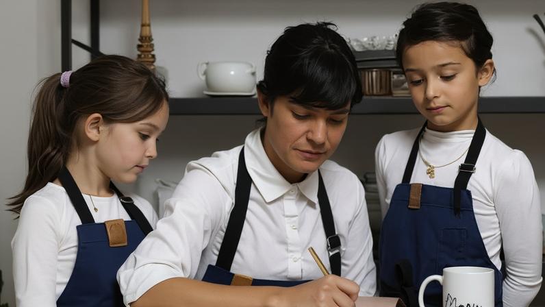 Manu Buffara, eleita a melhor chef mulher da América Latina em 2022, e suas filhas Helena e Maria