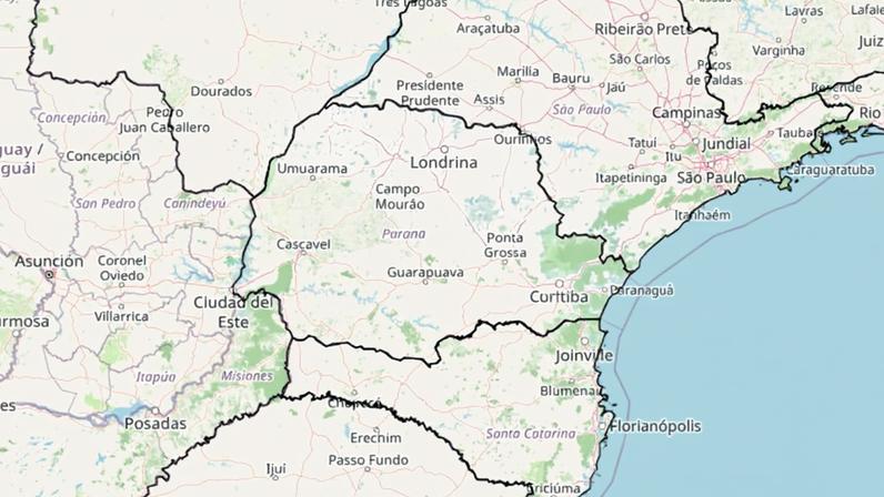 Imagem colorida reprodução mapa alerta laranja Inmet