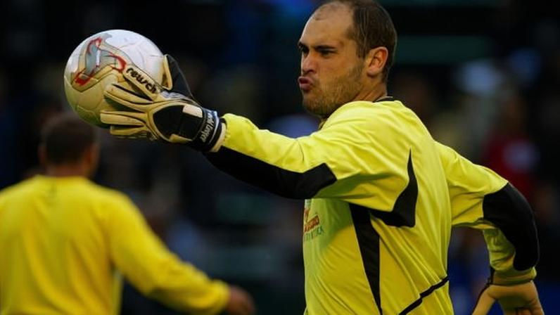Marcos, goleiro da seleção, durante treina na Copa de 2002