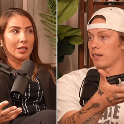 Bryce Crawford compartilha o evangelho com Marina Lacerda, sobrevivente de Epstein
