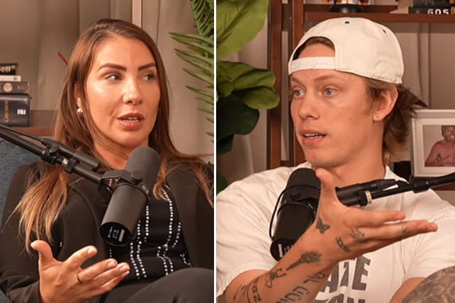 Bryce Crawford compartilha o evangelho com Marina Lacerda, sobrevivente de Epstein