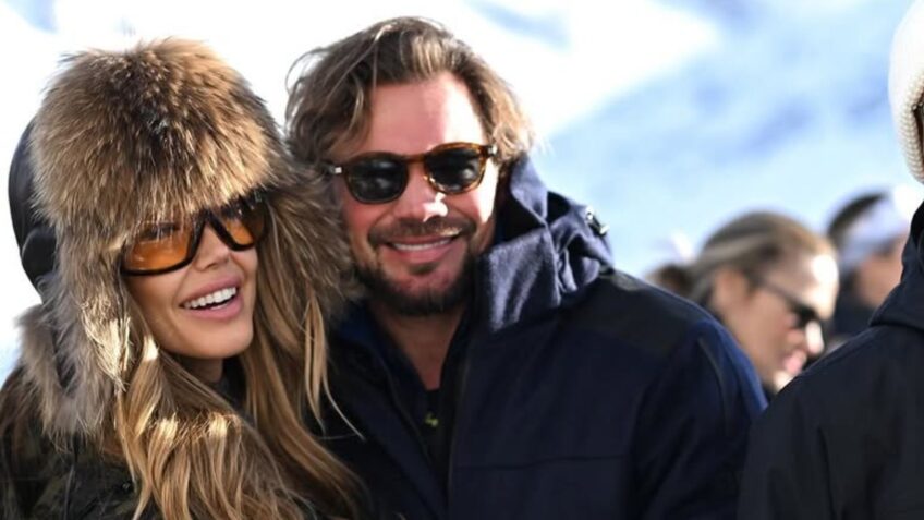 Vorcaro (dir.) ao lado da ex-namorada Martha Graeff em Courchevel, nos Alpes Franceses
