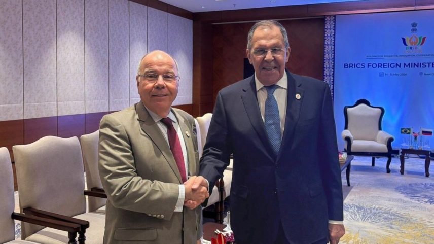Mauro Vieira e Lavrov durante Cúpula de Chanceleres dos Brics