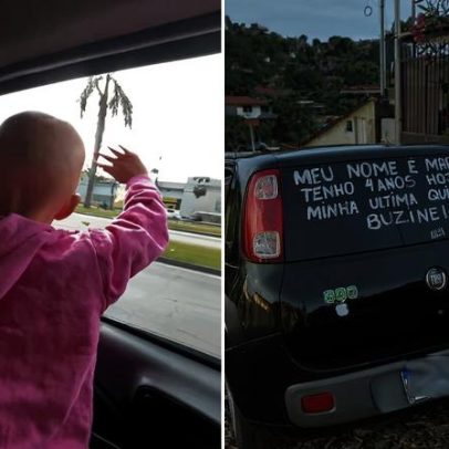 Menina em MG celebra fim de tratamento contra câncer e mobiliza motoristas