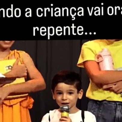 Menino faz oração em igreja por Neymar para ir à Copa