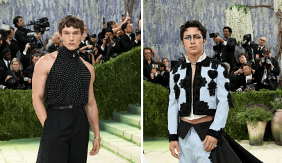 Protagonistas de Heated Rivalry estreiam no Met Gala com Balenciaga e YSL