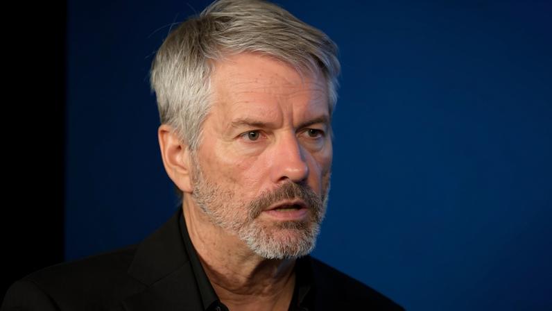 Michael Saylor no evento Bitcoin 2023 em Miami (Foto: André Beganski/Decrypt)
