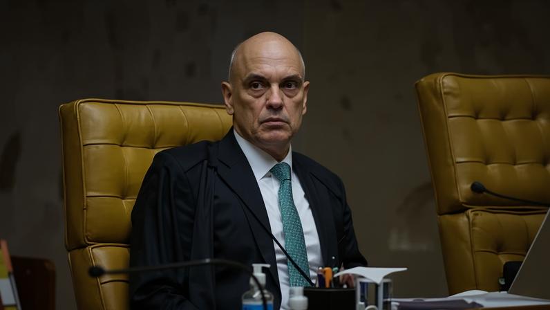 O ministro Alexandre de Moraes durante sessão plenária do STF