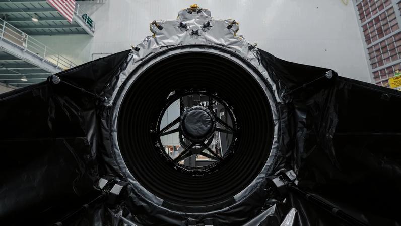 Wide shot, close-up view of Roman's primary mirror