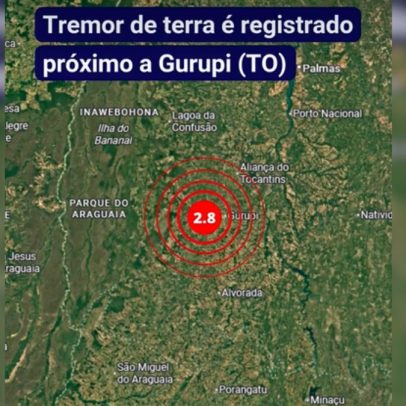 Tremor de magnitude 2,8 é registrado no interior do TO, diz rede sismográfica