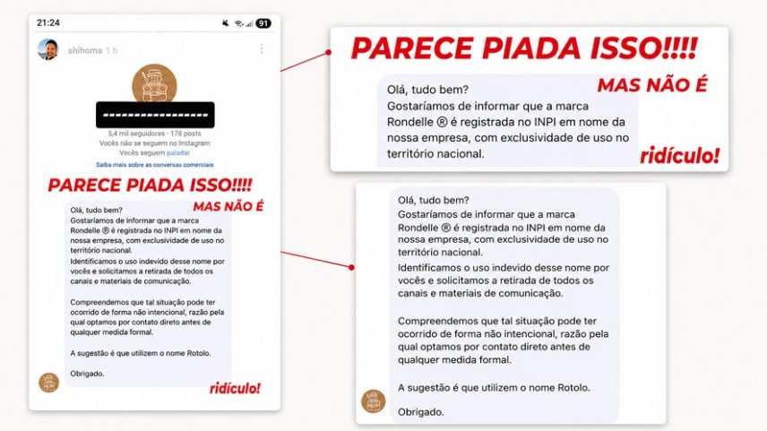 Mensagens nas redes entre os restaurantes — Foto: Reprodução