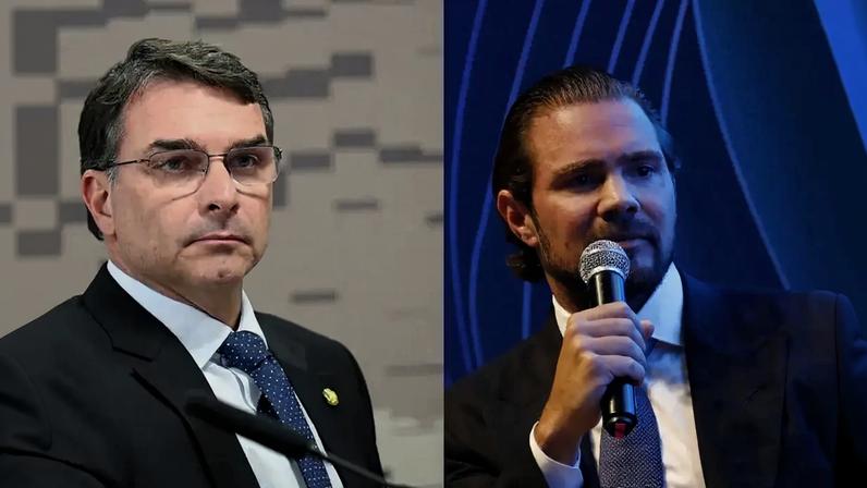 Daniel Vorcaro - (Foto: Reprodução/Esfera Brasil)/ Flávio Bolsonaro (Foto: Andressa Anholete/Agência Senado)