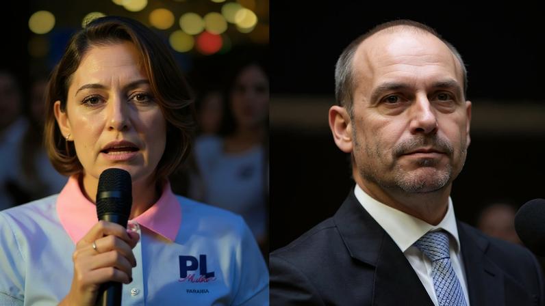 Eduardo Bolsonaro - Foto: Bruno Spada/Agência Câmara / A Presidente do PL Mulher, Michelle Bolsonaro, durante Encontro Estadual do PL Mulher em João Pessoa / PB. Foto: Zack Stencil / PL