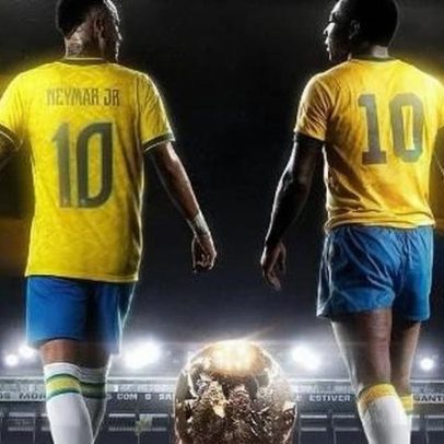 Santos exibe Neymar e Pelé juntos em montagem e celebra legado